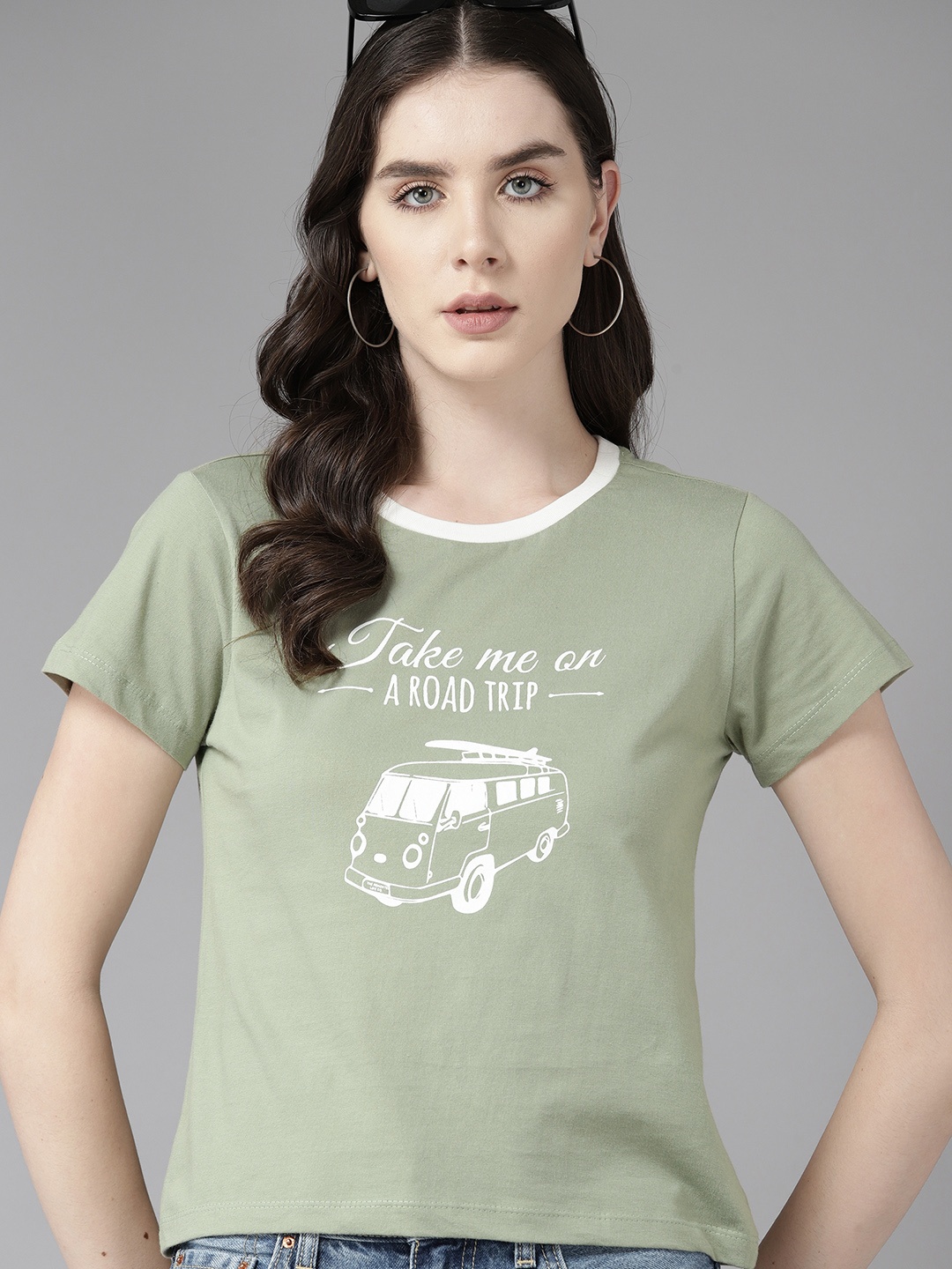 

The Roadster Lifestyle Co. Printed Pure Cotton Regular Fit T-shirt, Green