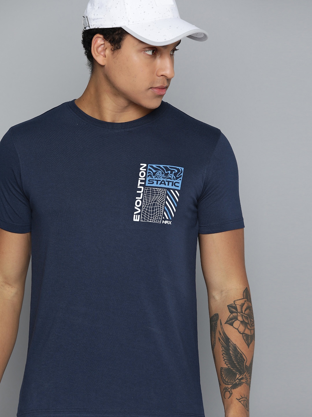 

HRX by Hrithik Roshan Printed Lifestyle T-shirt, Navy blue