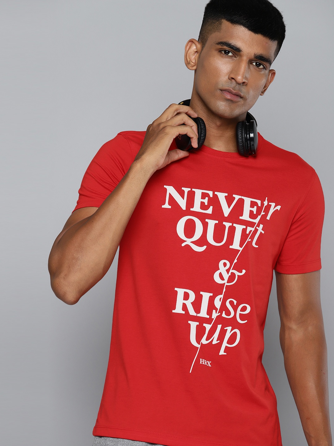 

HRX by Hrithik Roshan Typography Print Rapid-Dry Lifestyle T-shirt, Red