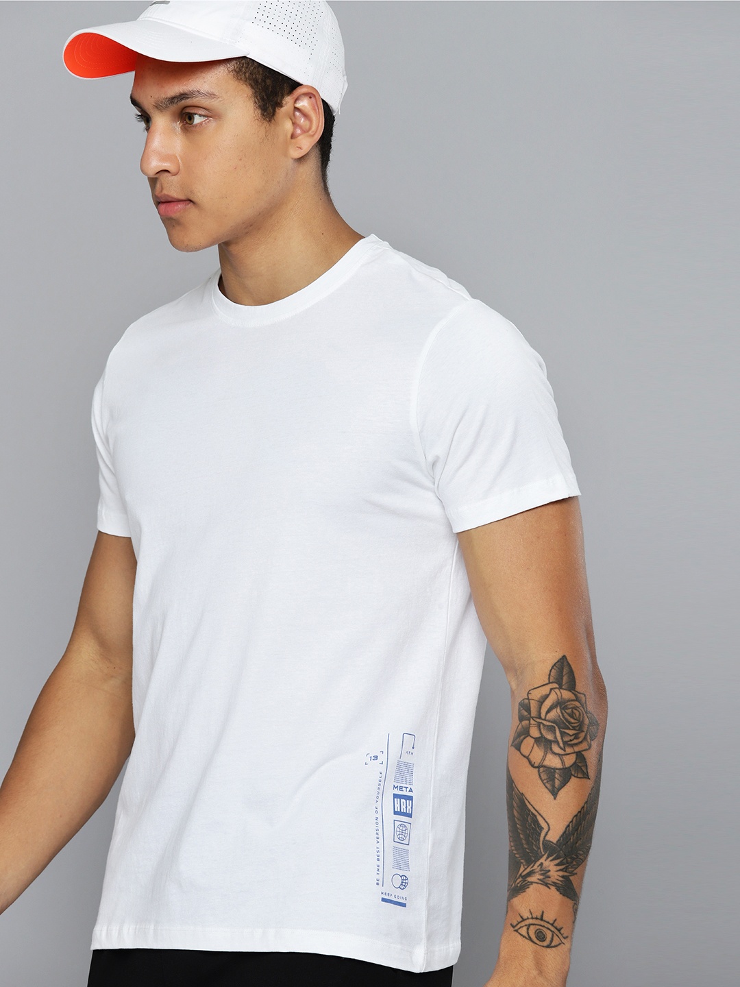 

HRX by Hrithik Roshan Men Pure Cotton T-shirt, White