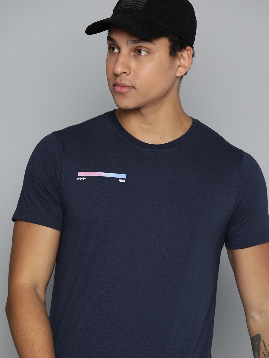 

HRX by Hrithik Roshan Printed Detail Lifestyle T-shirt, Navy blue