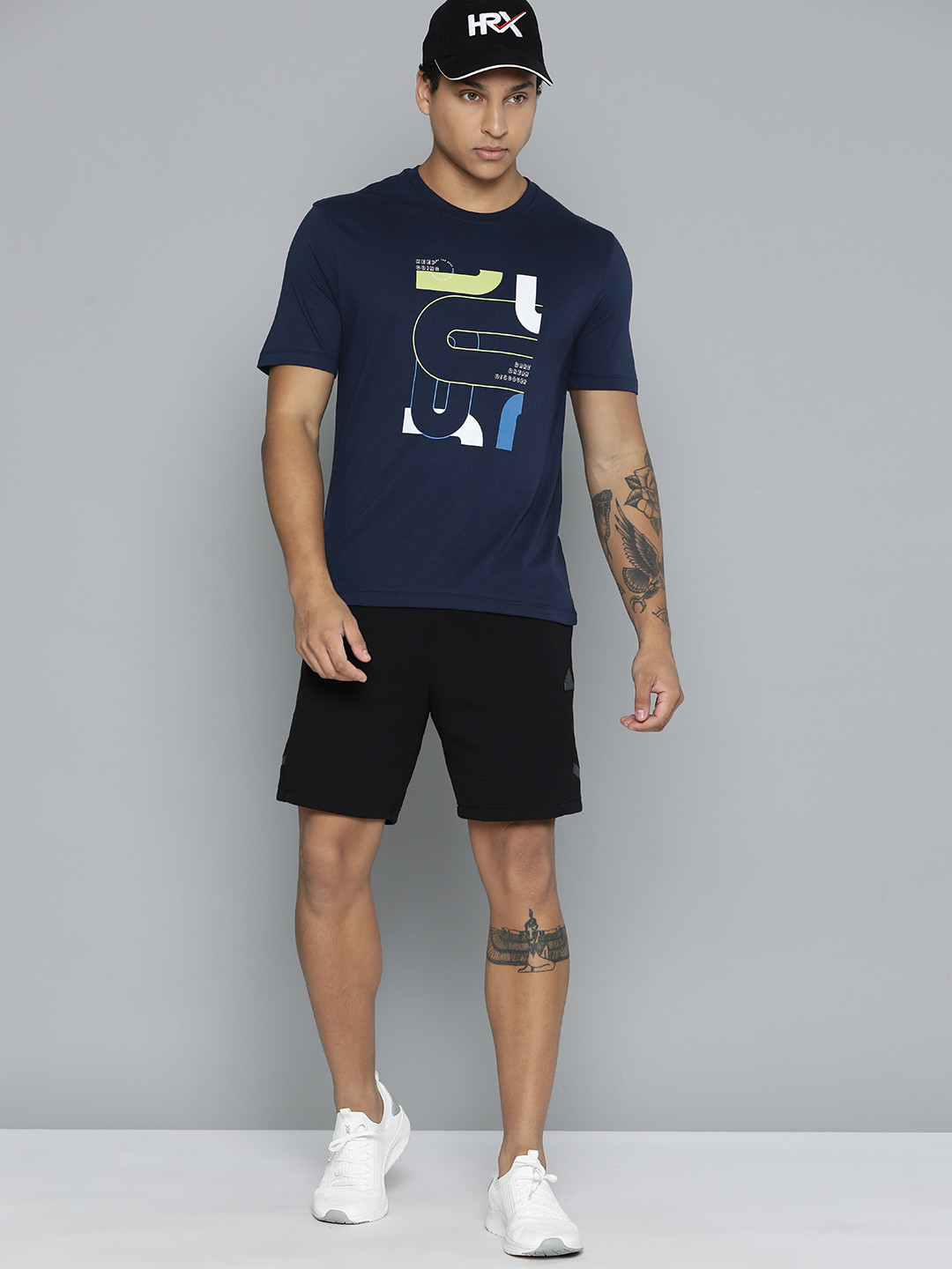 

HRX by Hrithik Roshan Men Conversational Print T-shirt, Navy blue