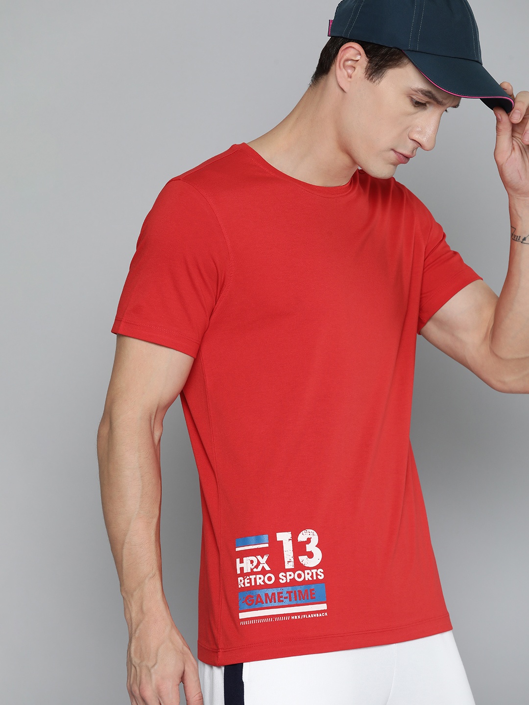 

HRX by Hrithik Roshan Men Placement Detail T-shirt, Red