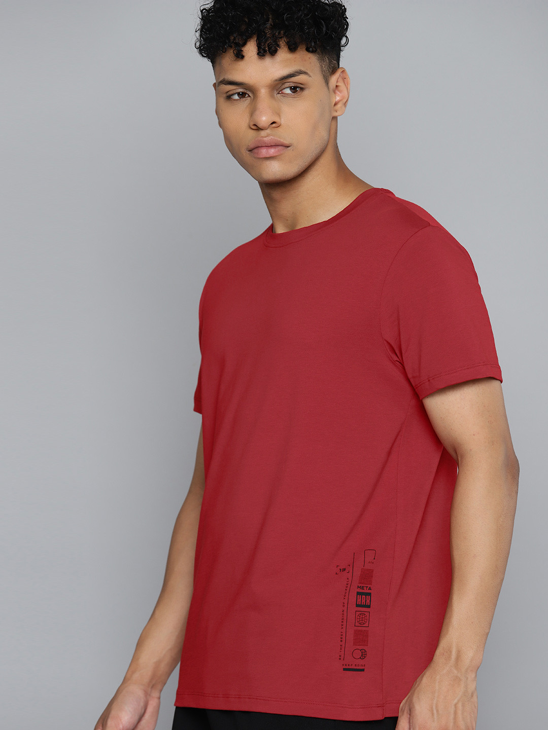 

HRX by Hrithik Roshan Solid Lifestyle T-shirt, Maroon