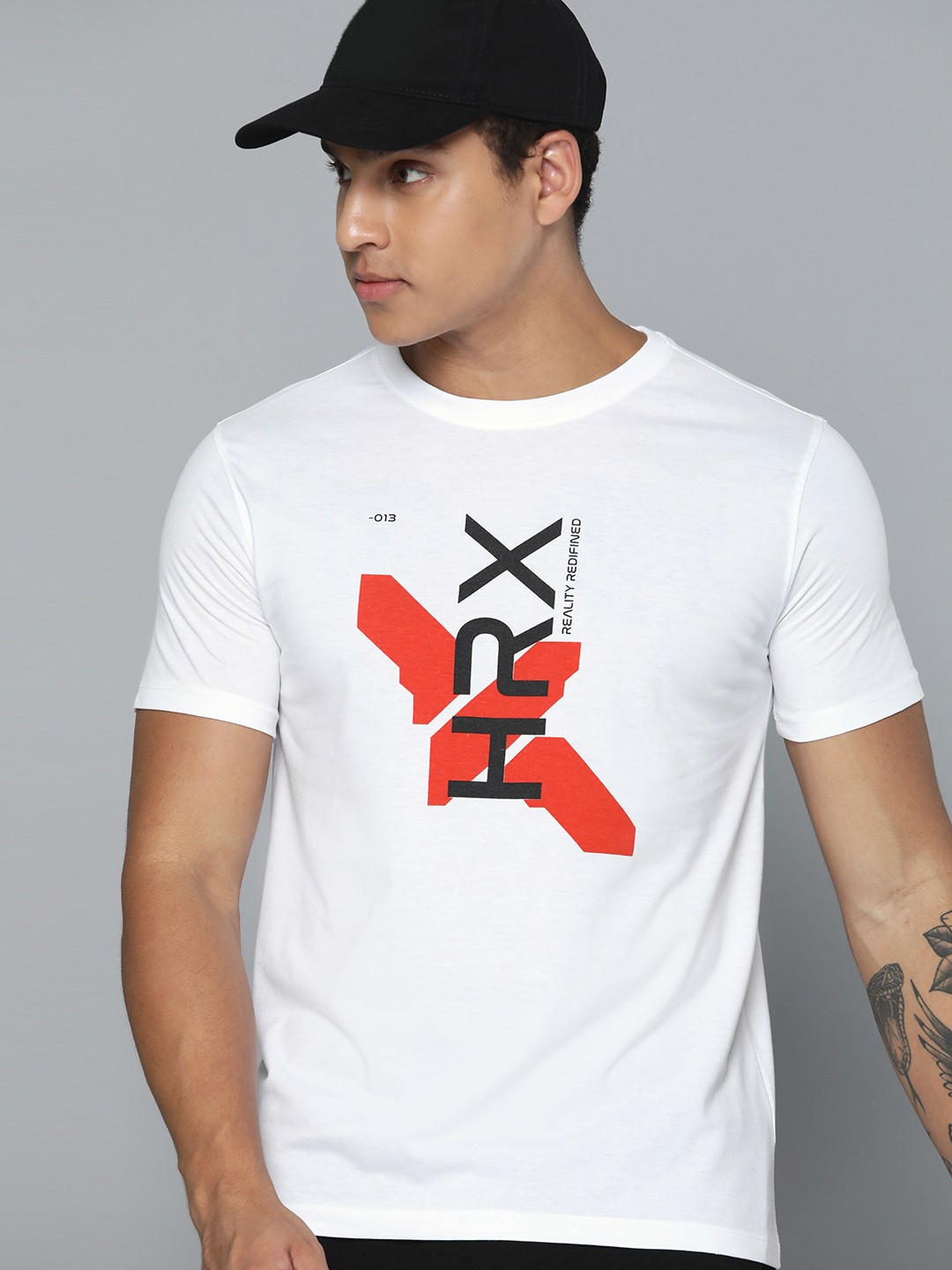 

HRX by Hrithik Roshan Brand Logo Printed Lifestyle T-shirt, White