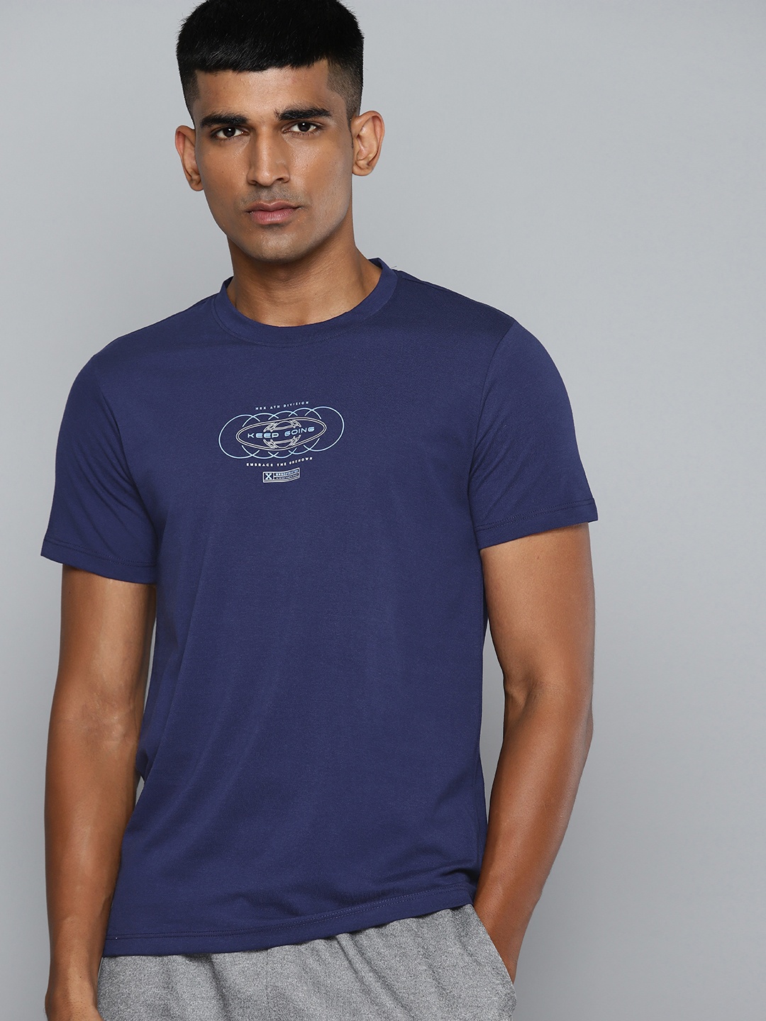 

HRX by Hrithik Roshan Printed Lifestyle T-shirt, Navy blue