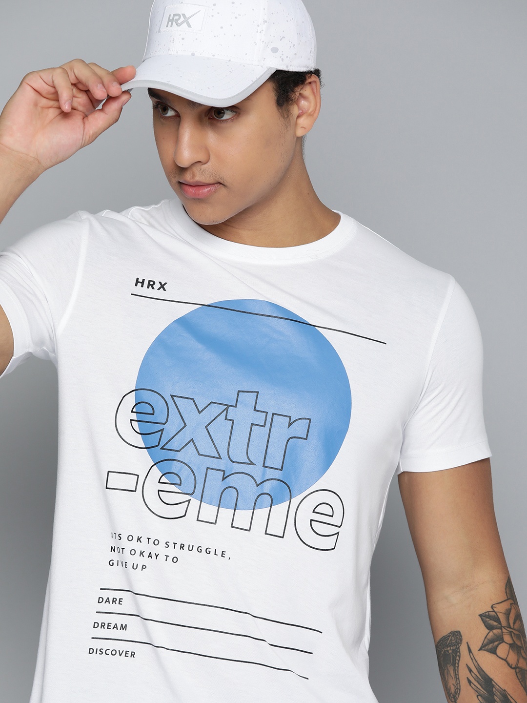 

HRX by Hrithik Roshan Men Typography Printed T-shirt, White