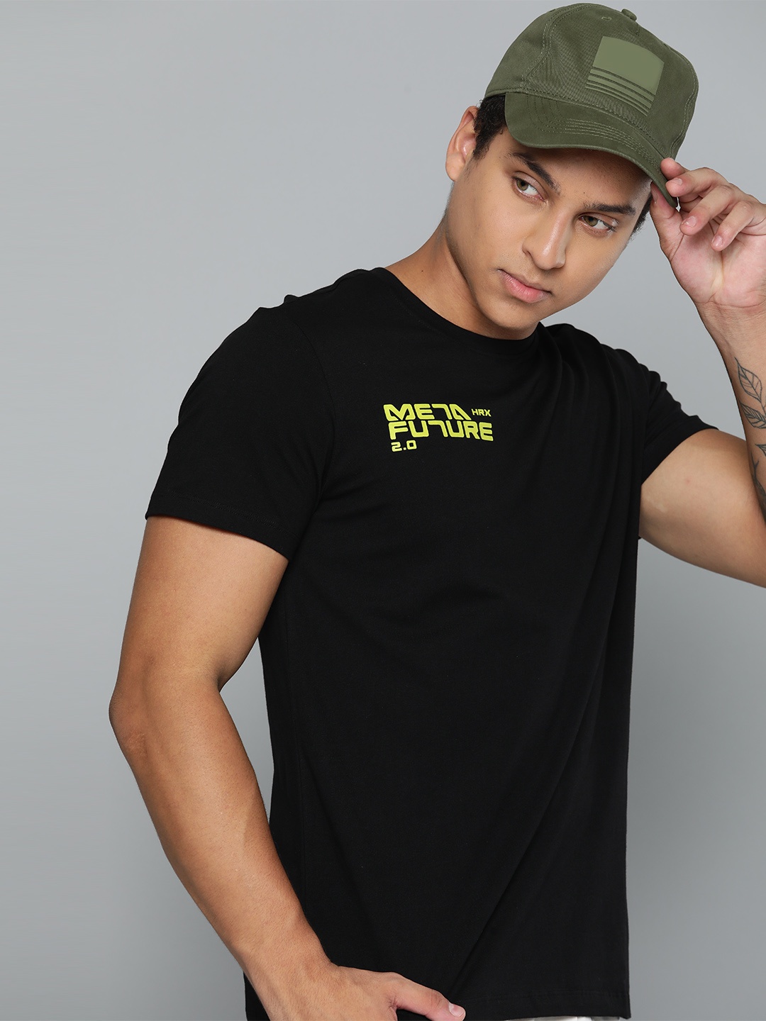 

HRX by Hrithik Roshan Pure Cotton Lifestyle T-shirt, Black