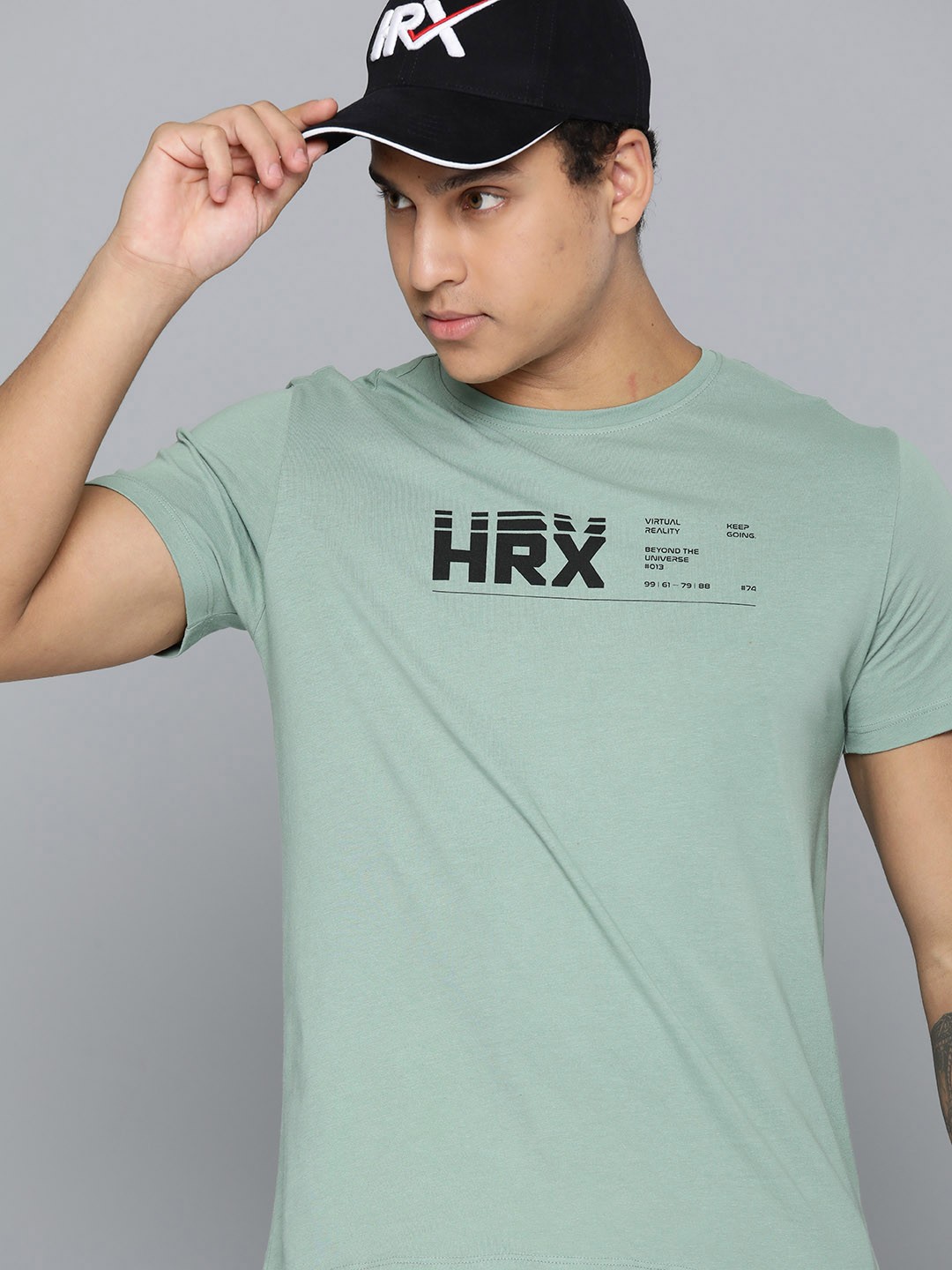 

HRX by Hrithik Roshan Printed Pure Cotton Lifestyle T-shirt, Green