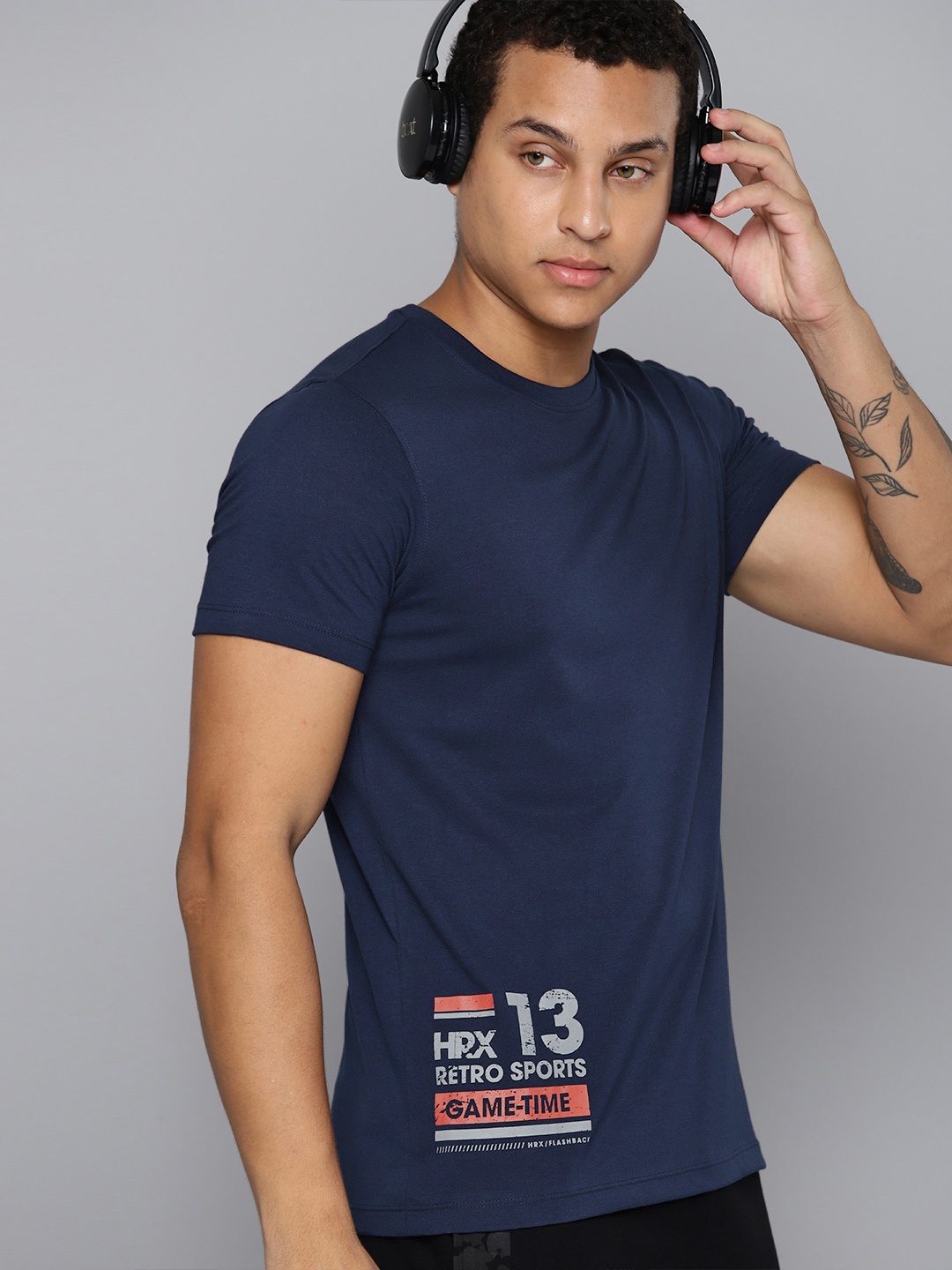 

HRX by Hrithik Roshan Men Placement Detail T-shirt, Teal
