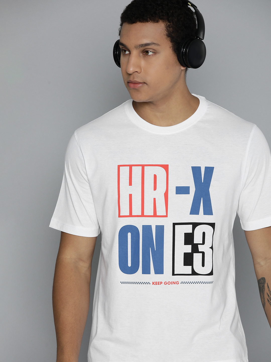 

HRX by Hrithik Roshan Men Brand Logo Printed T-shirt, White
