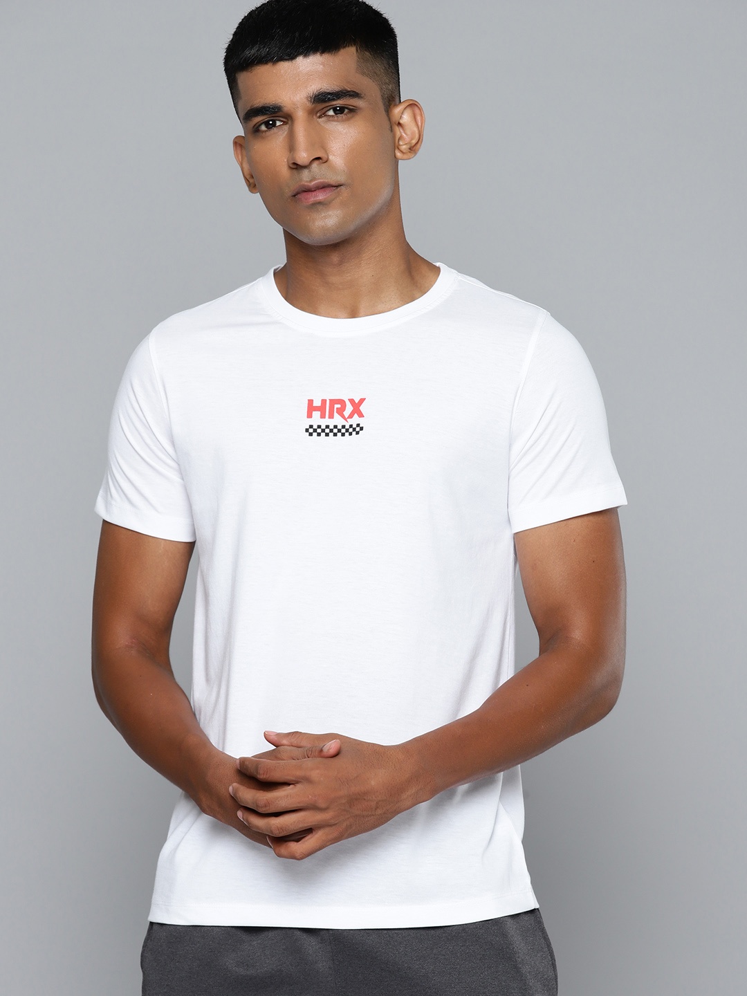 

HRX by Hrithik Roshan Brand Logo Detail Rapid-Dry Lifestyle T-shirt, White
