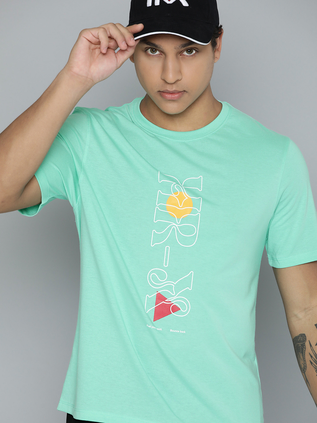 

HRX by Hrithik Roshan Men Brand Logo Printed T-shirt, Green
