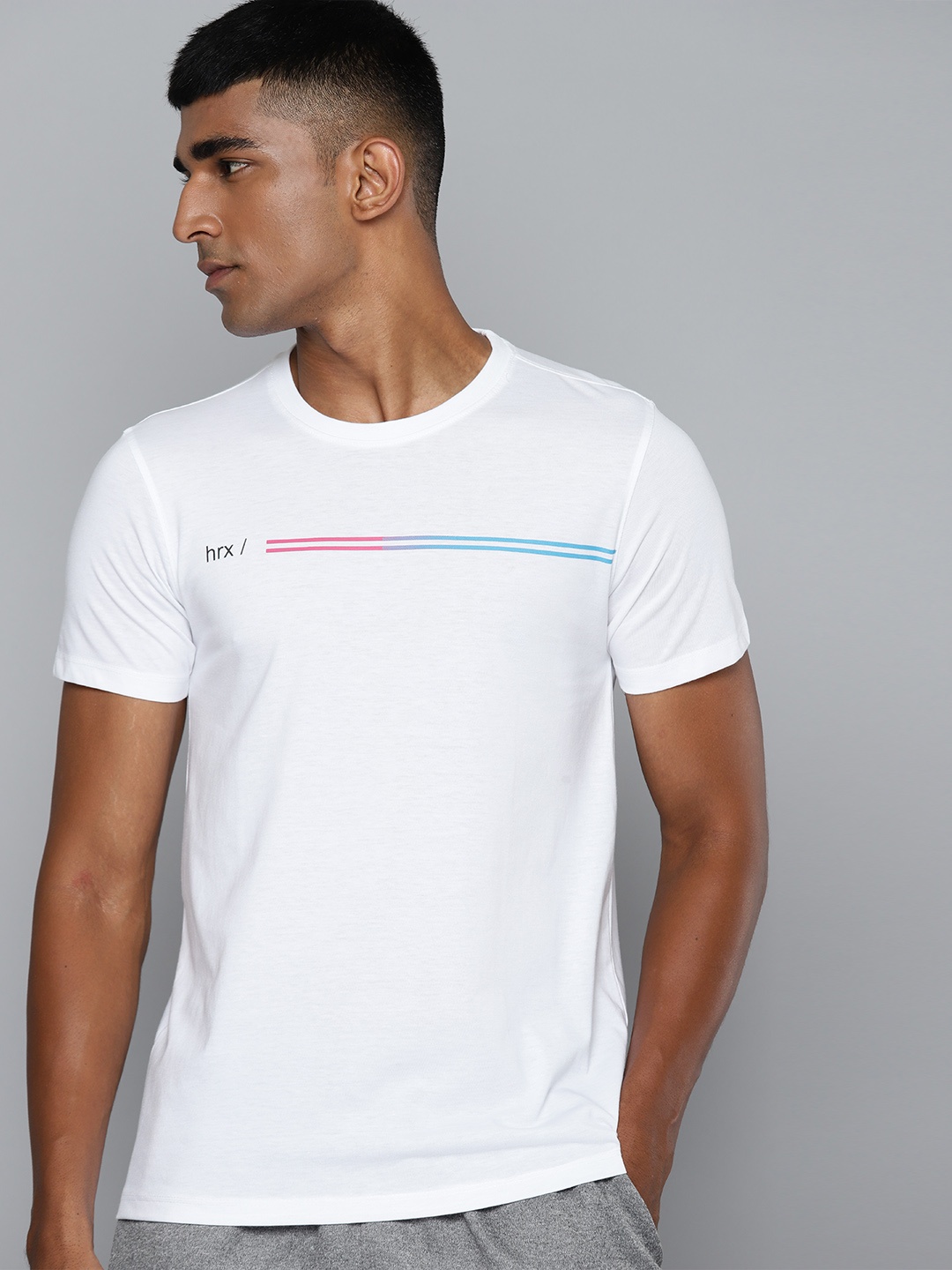 

HRX by Hrithik Roshan Printed Detail Rapid-Dry Lifestyle T-shirt, White