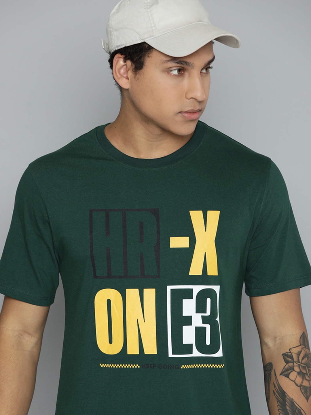 

HRX by Hrithik Roshan Men Brand Logo Printed T-shirt, Green