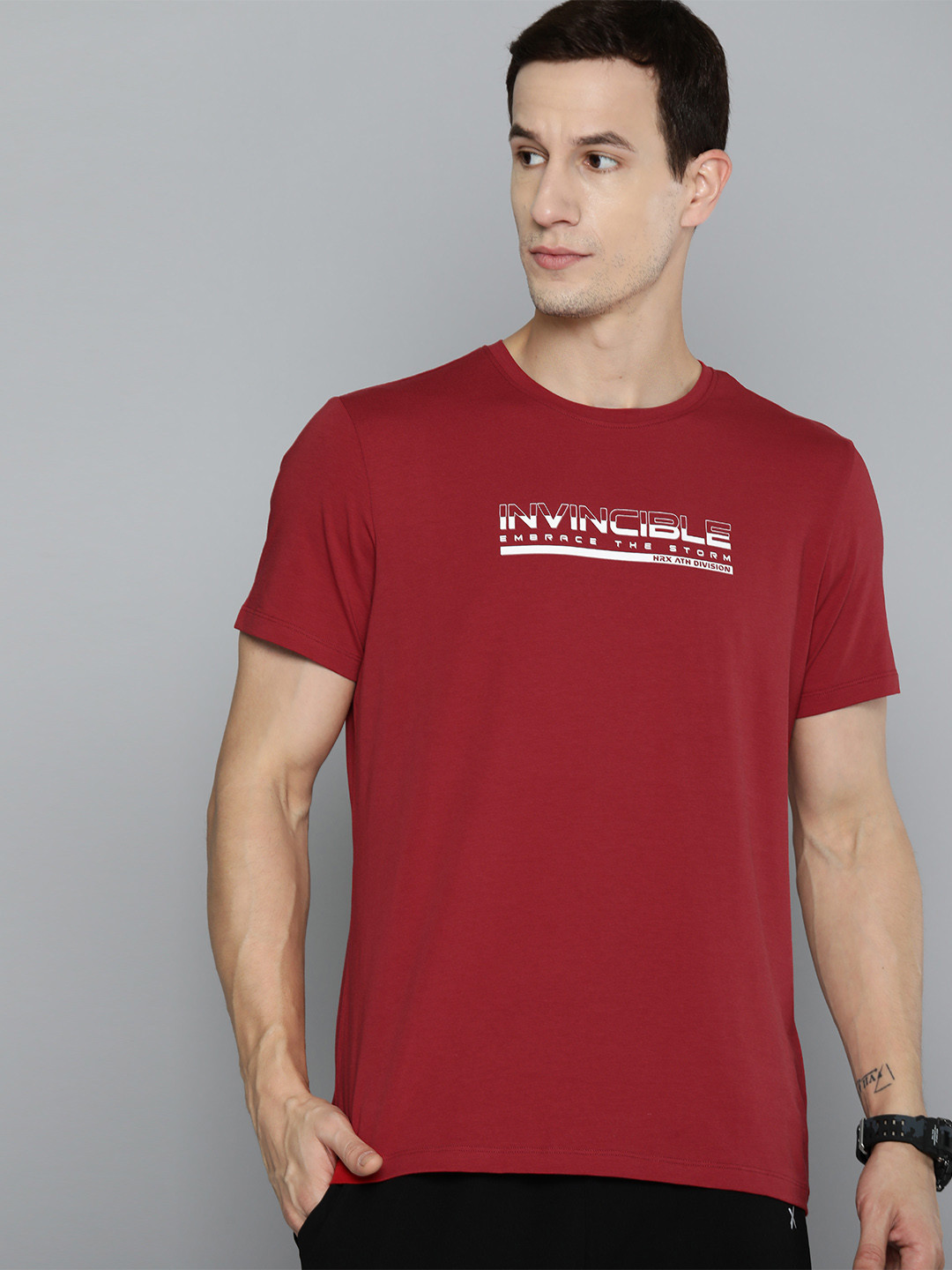 

HRX by Hrithik Roshan Men Typography Printed T-shirt, Red