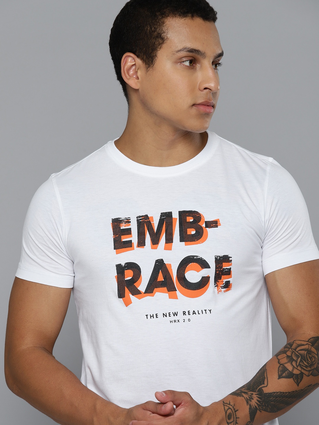 

HRX by Hrithik Roshan Typography Printed Casual T-shirt, White