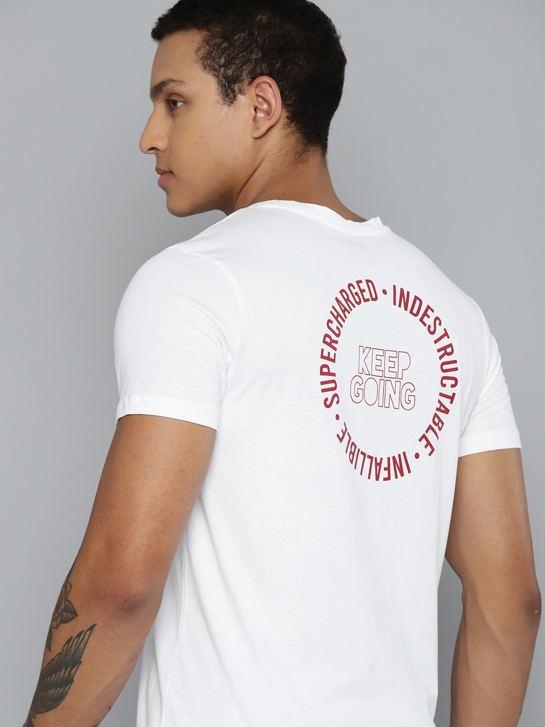 

HRX by Hrithik Roshan Men Pure Cotton T-shirt, White