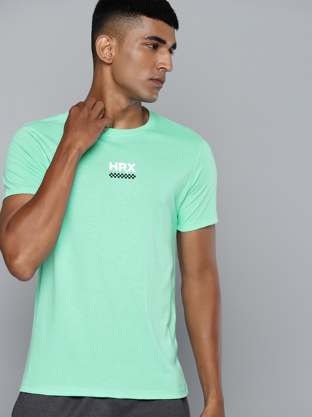 

HRX by Hrithik Roshan Brand Logo Detail Rapid-Dry Lifestyle T-shirt, Sea green