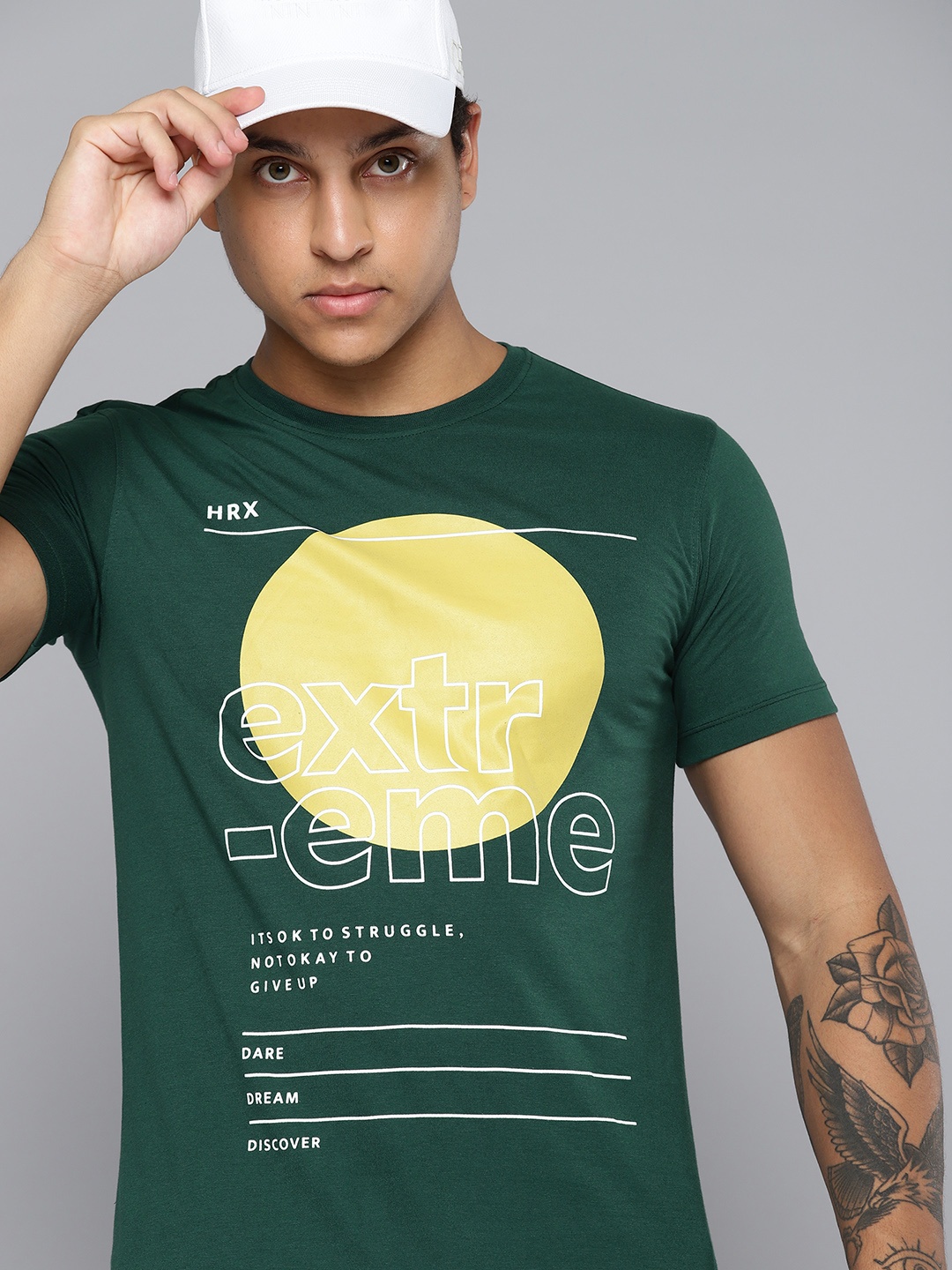 

HRX by Hrithik Roshan Men Typography Printed T-shirt, Green