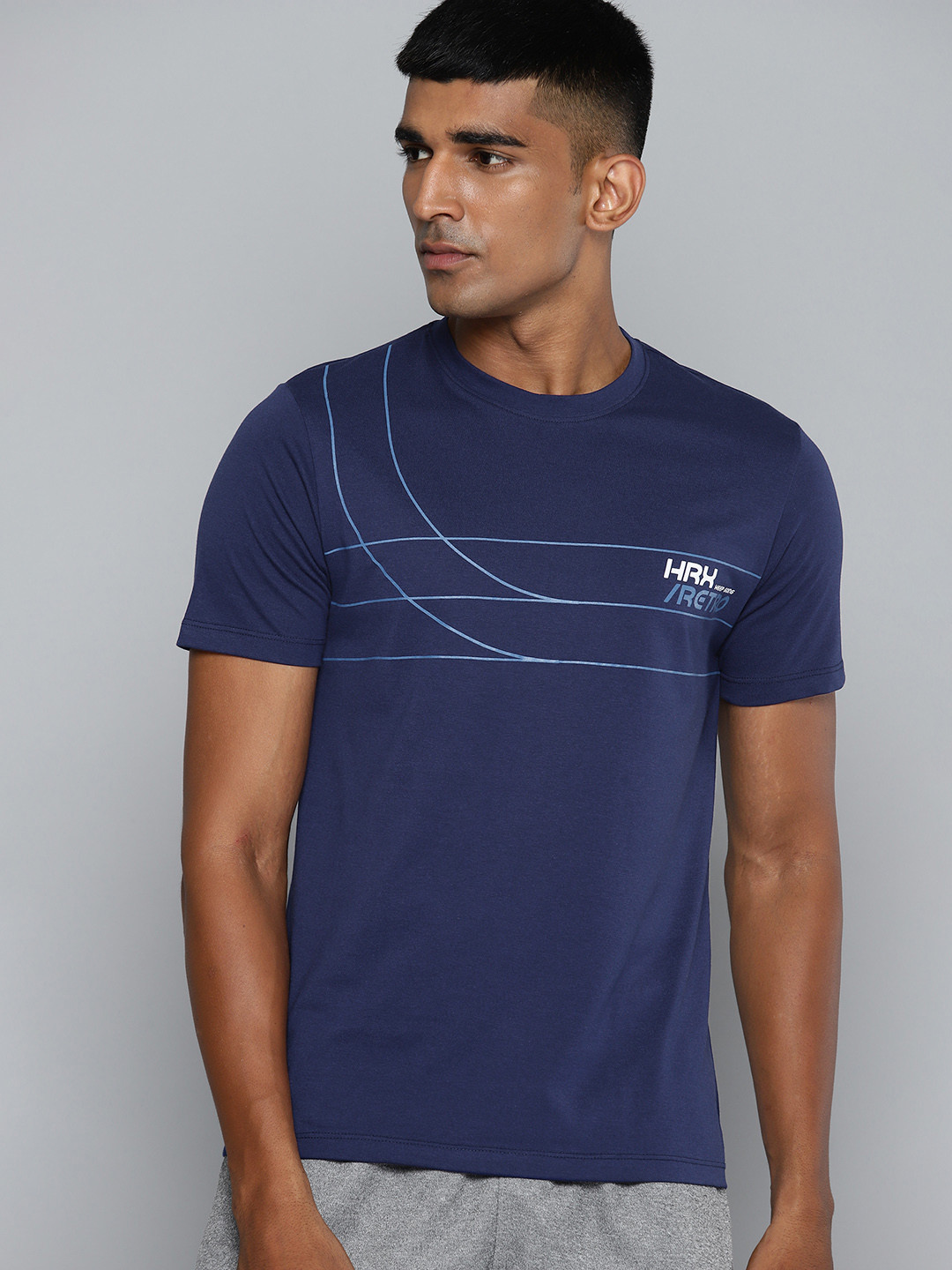 

HRX by Hrithik Roshan Printed Lifestyle T-shirt, Navy blue