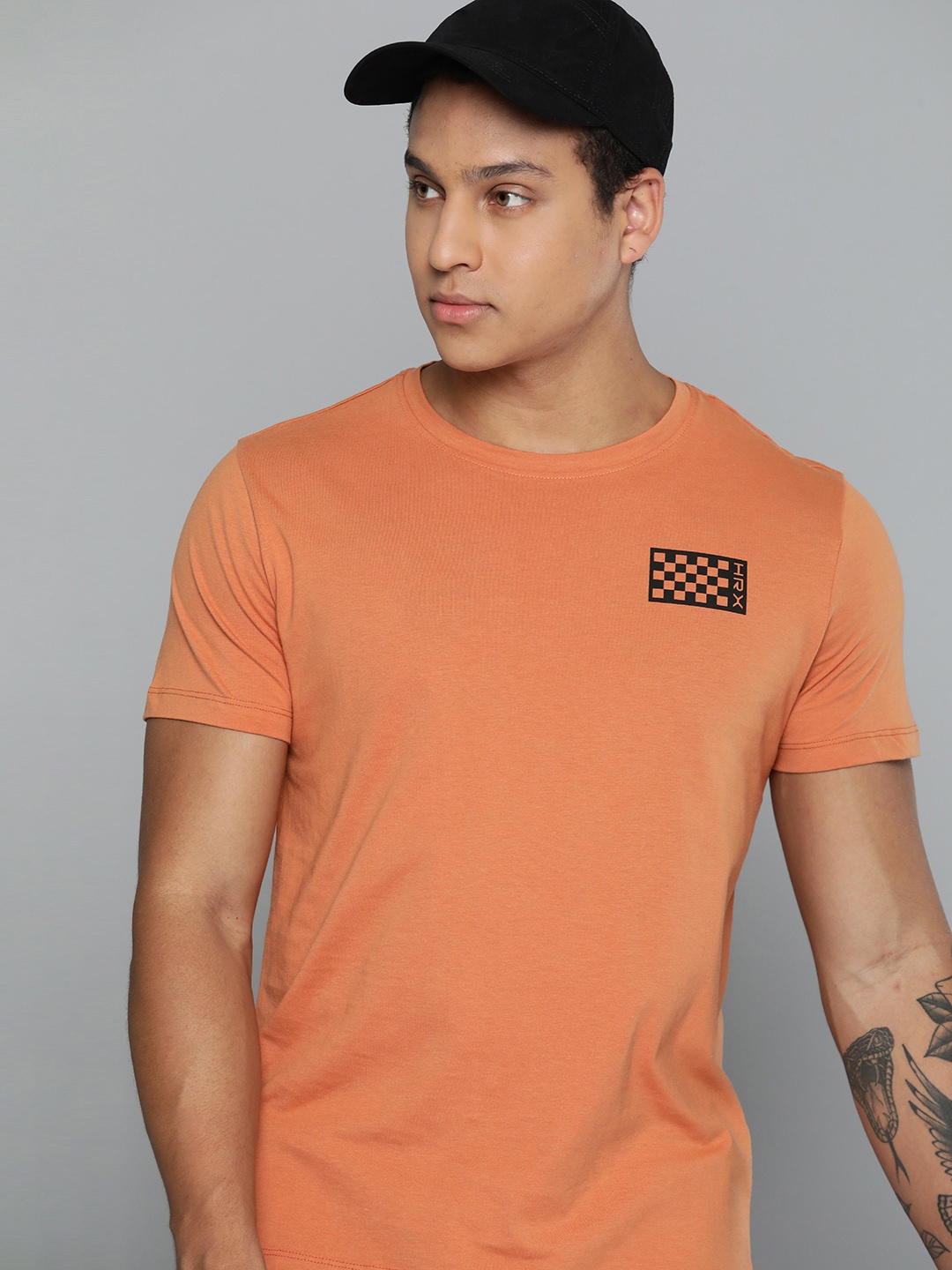 

HRX by Hrithik Roshan Men Pure Cotton T-shirt, Rust