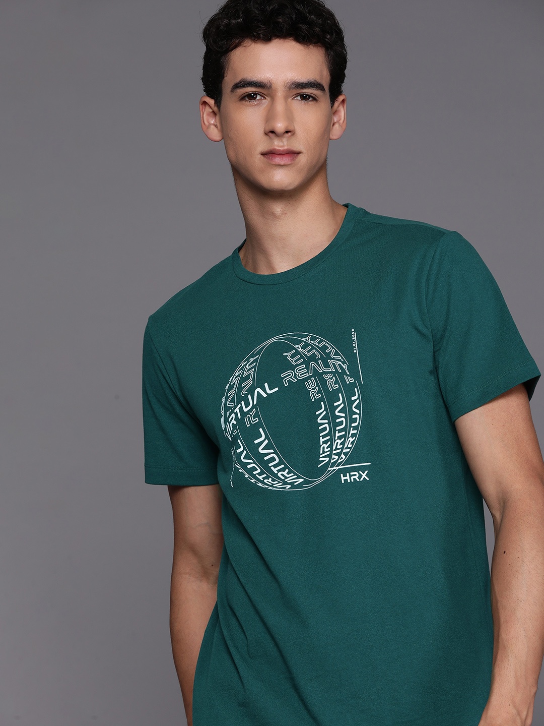 

HRX by Hrithik Roshan Typography Printed T-shirt, Green