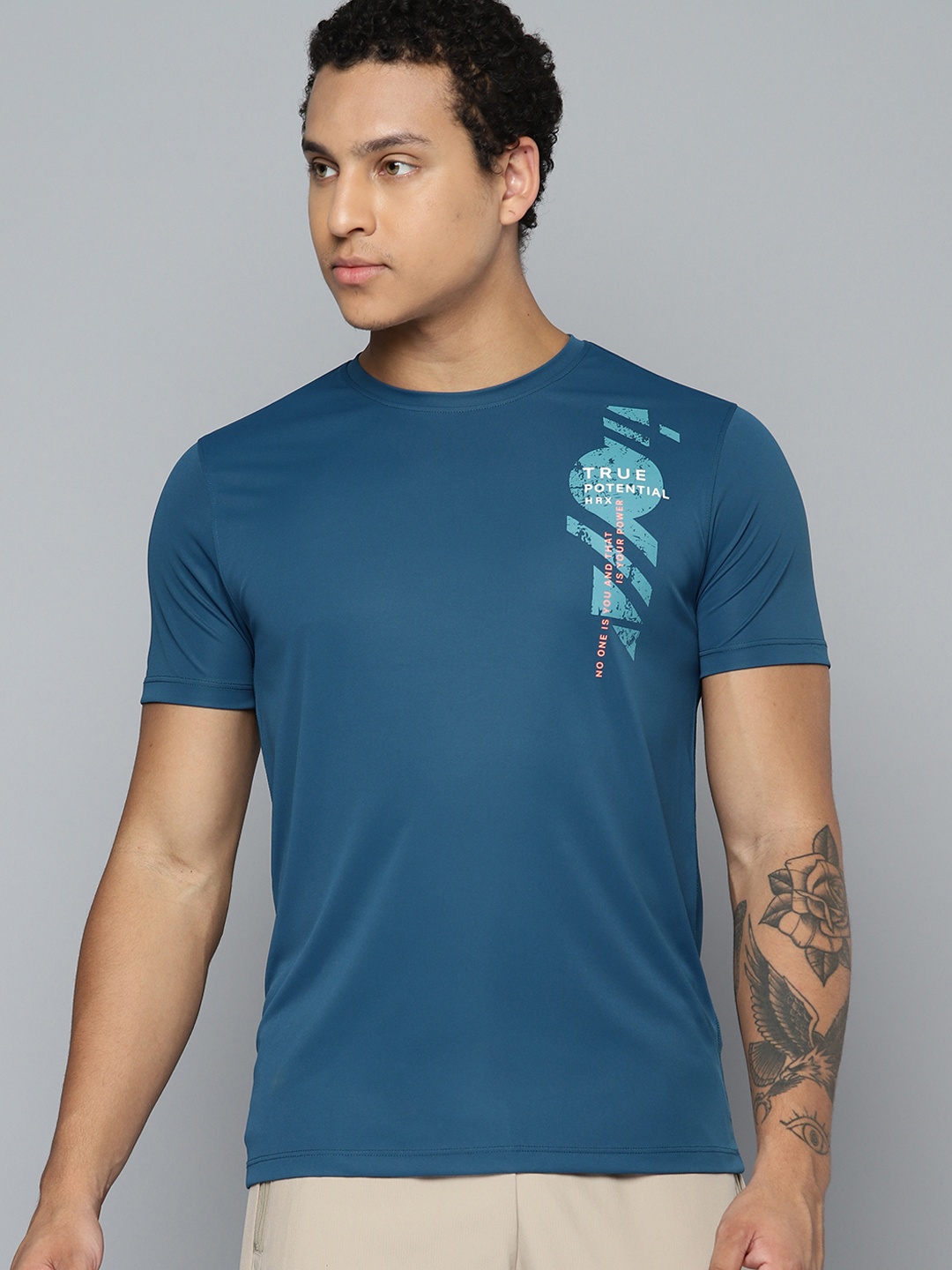 

HRX by Hrithik Roshan Men Rapid-Dry Training T-shirt, Teal