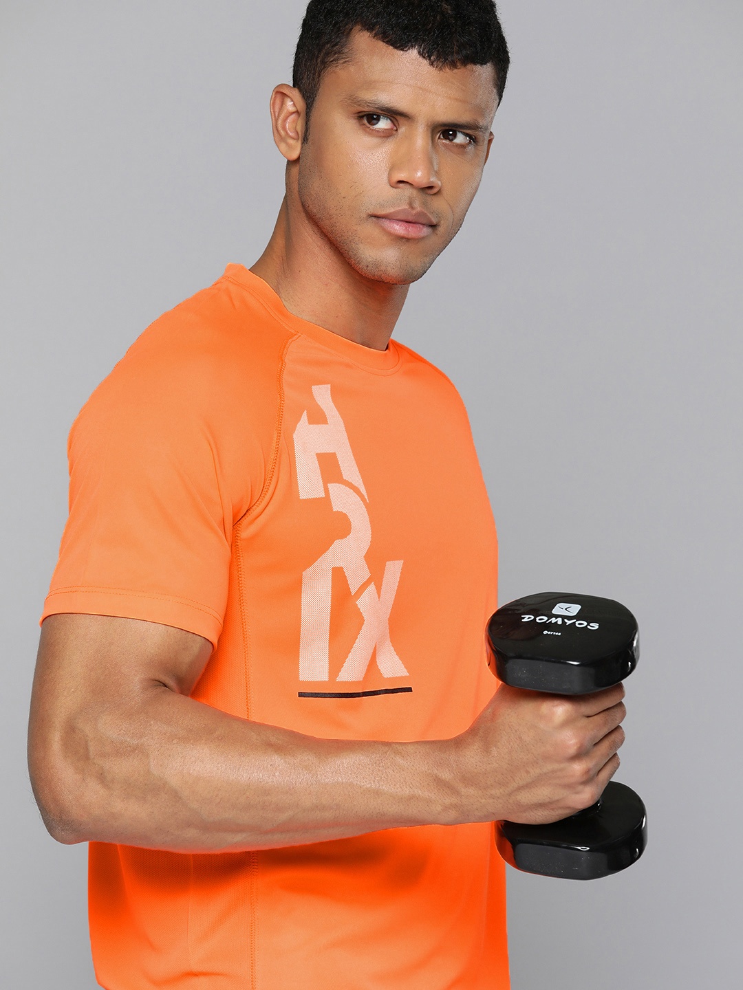 

HRX by Hrithik Roshan Printed Rapid-Dry Training T-shirt, Orange