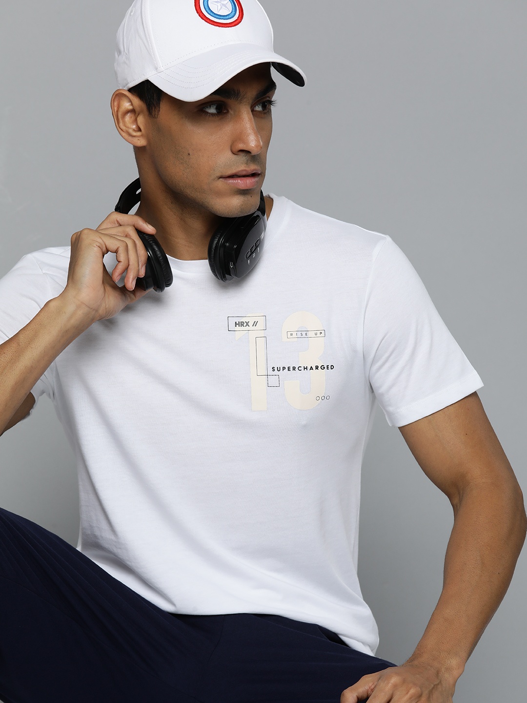 

HRX by Hrithik Roshan Solid Lifestyle T-shirt, White