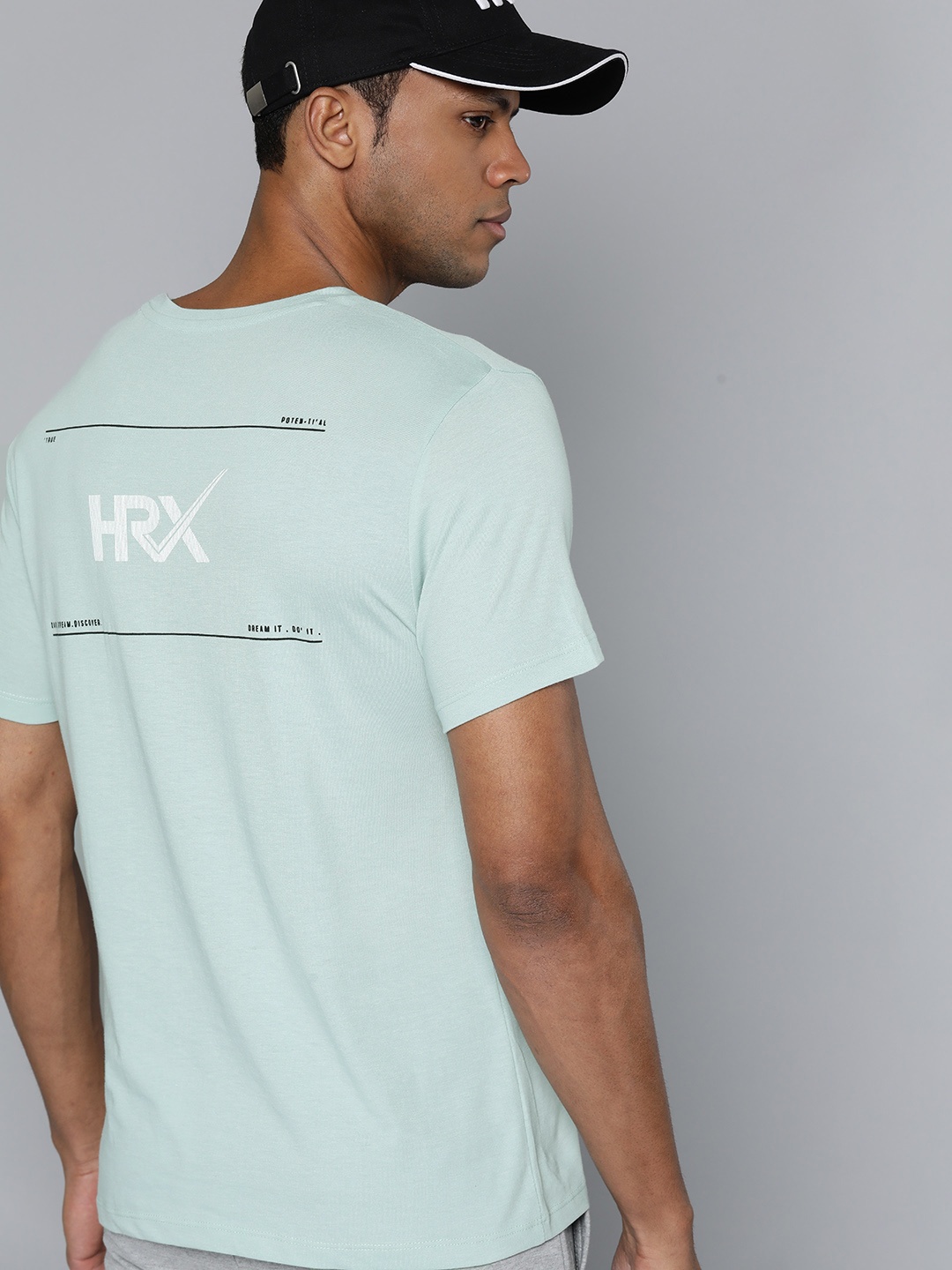 

HRX by Hrithik Roshan Typography Printed Back Casual T-shirt, Blue