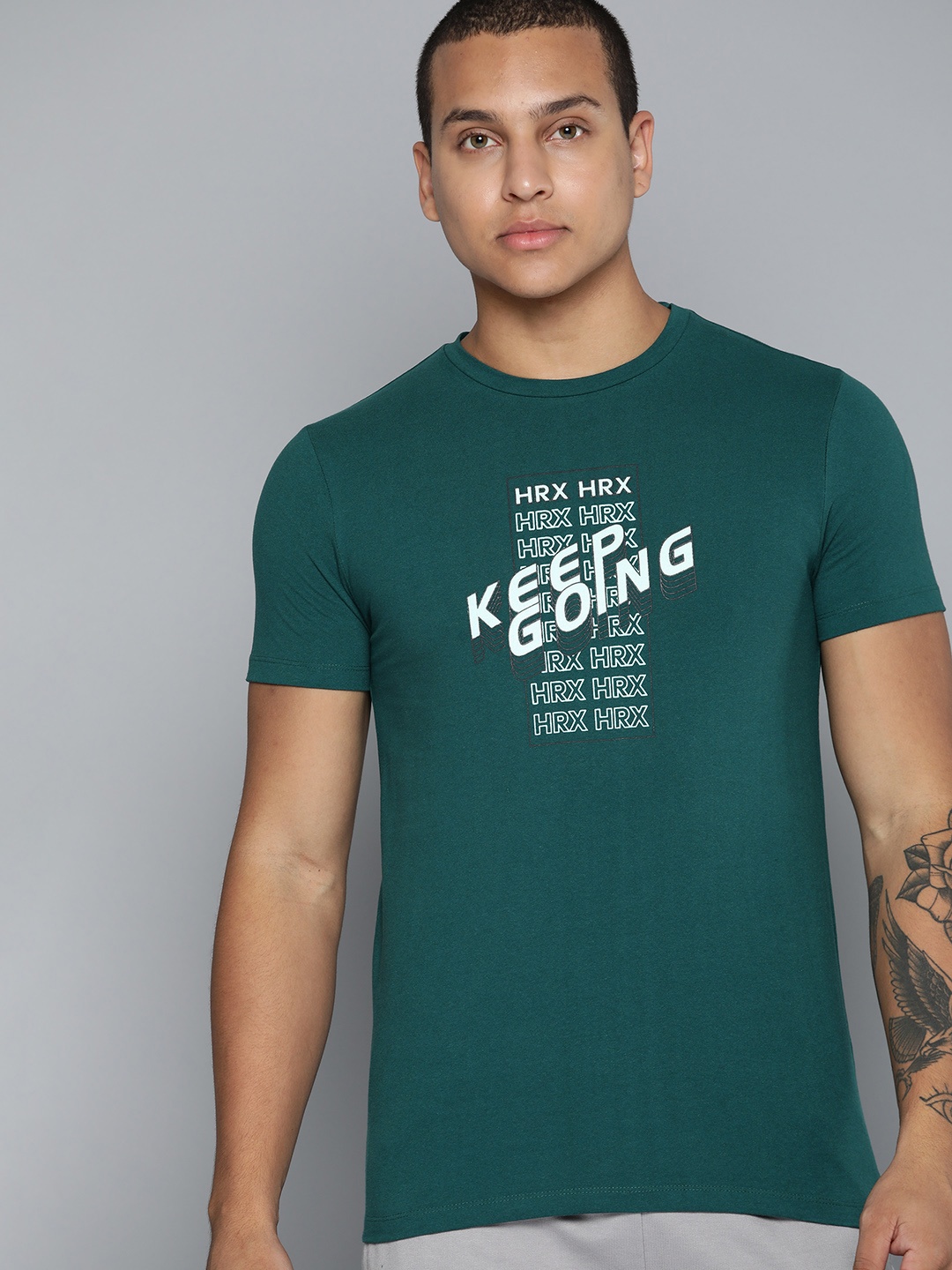 

HRX by Hrithik Roshan Men Typography Printed T-shirt, Green