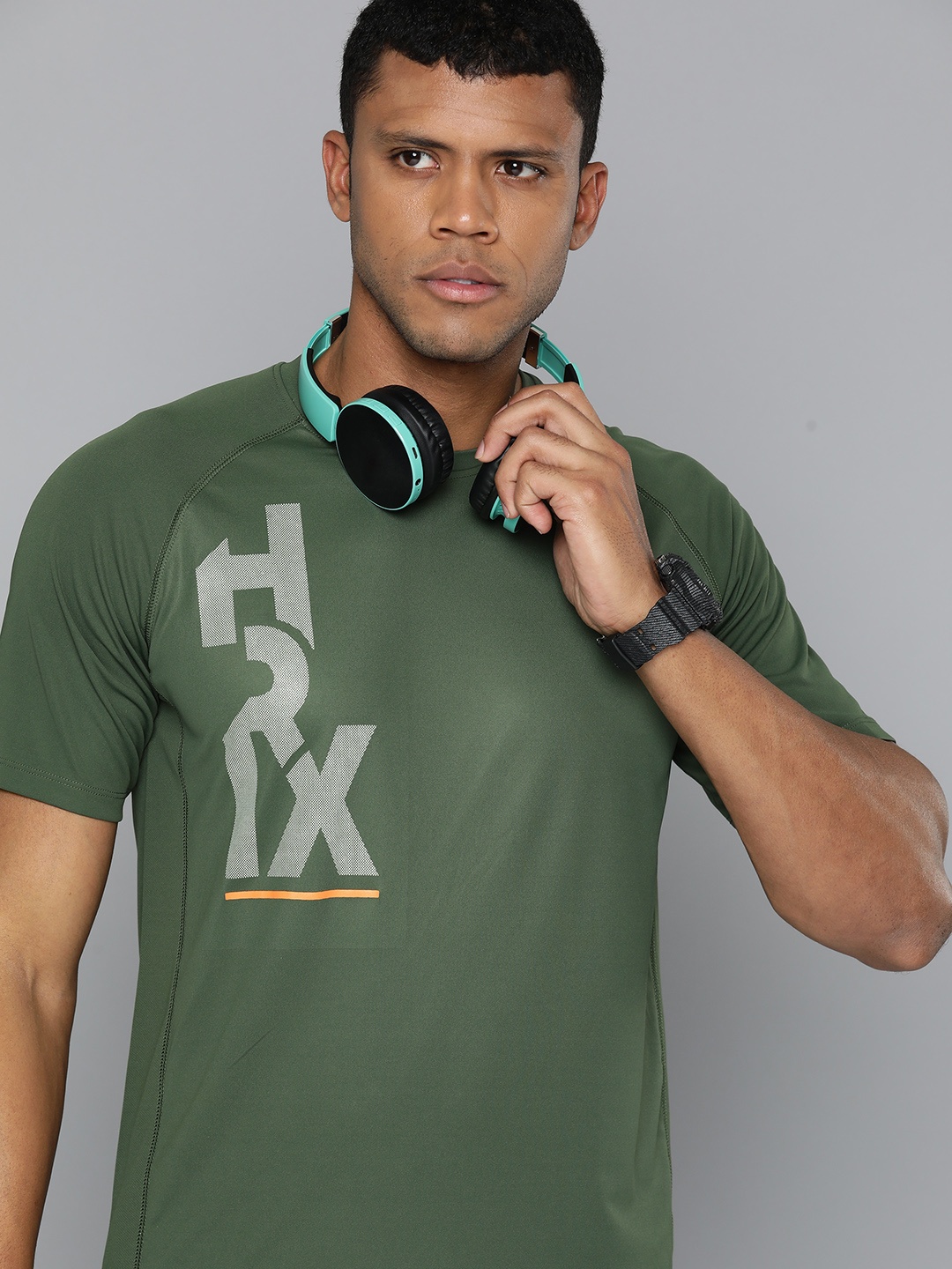 

HRX by Hrithik Roshan Printed Rapid-Dry Training T-shirt, Green