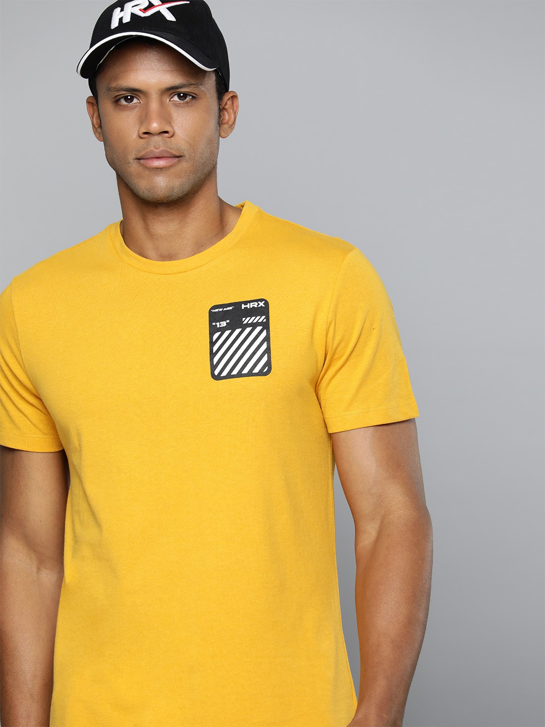 

HRX by Hrithik Roshan Brand Logo Printed T-shirt, Mustard