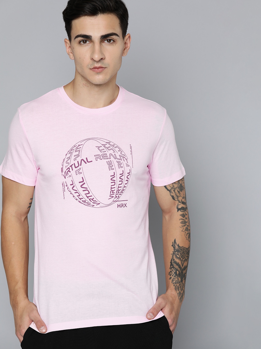 

HRX by Hrithik Roshan Typography Printed Casual T-shirt, Pink