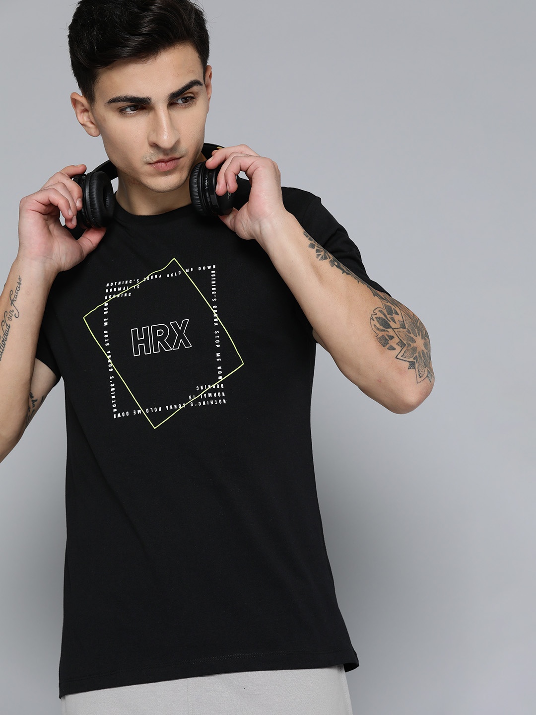 

HRX by Hrithik Roshan Printed Casual T-shirt, Black