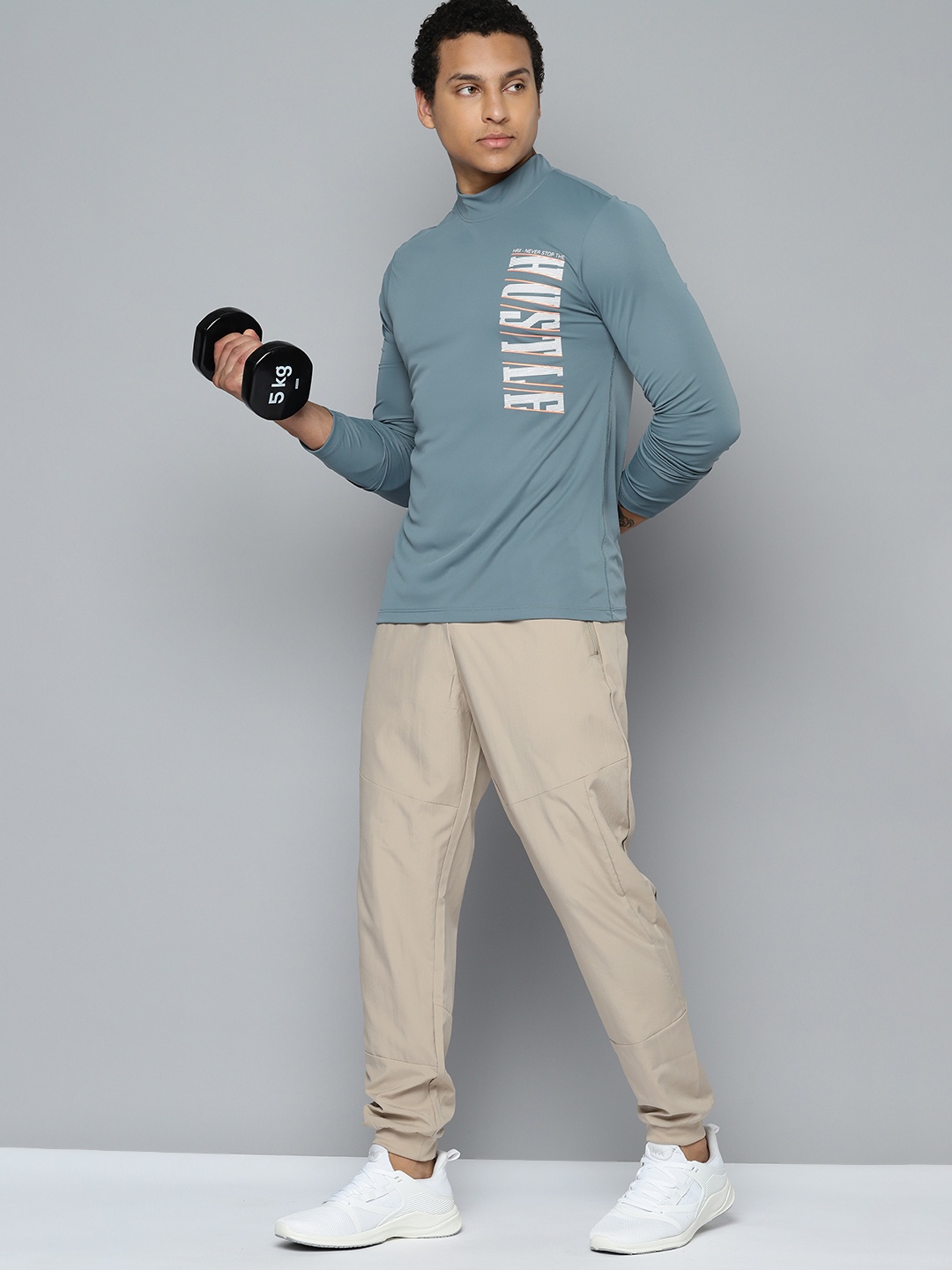 

HRX by Hrithik Roshan Typography Printed Rapid-Dry Training T-shirt, Blue