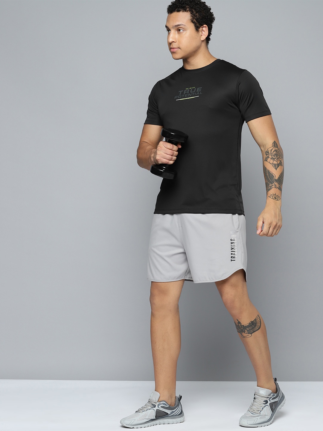 

HRX by Hrithik Roshan Typography Printed Rapid-Dry Training T-shirt, Black