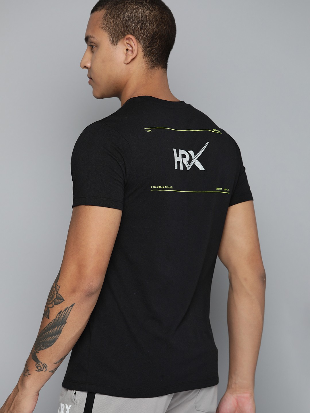 

HRX by Hrithik Roshan Men Back Brand Logo Printed T-shirt, Black