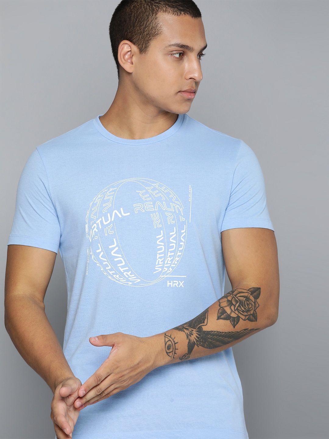 

HRX by Hrithik Roshan Men Typography Printed T-shirt, Blue