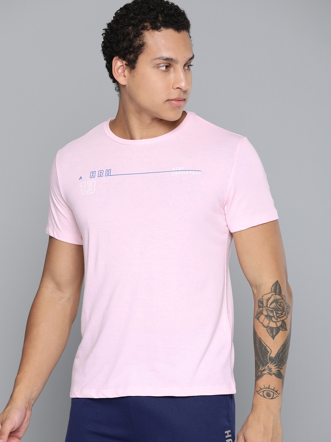 

HRX by Hrithik Roshan Men Brand Detail T-shirt, Pink