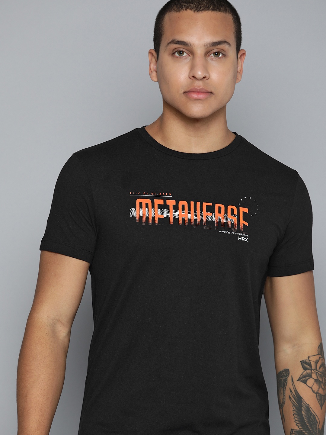 

HRX by Hrithik Roshan Men Typography Printed T-shirt, Black