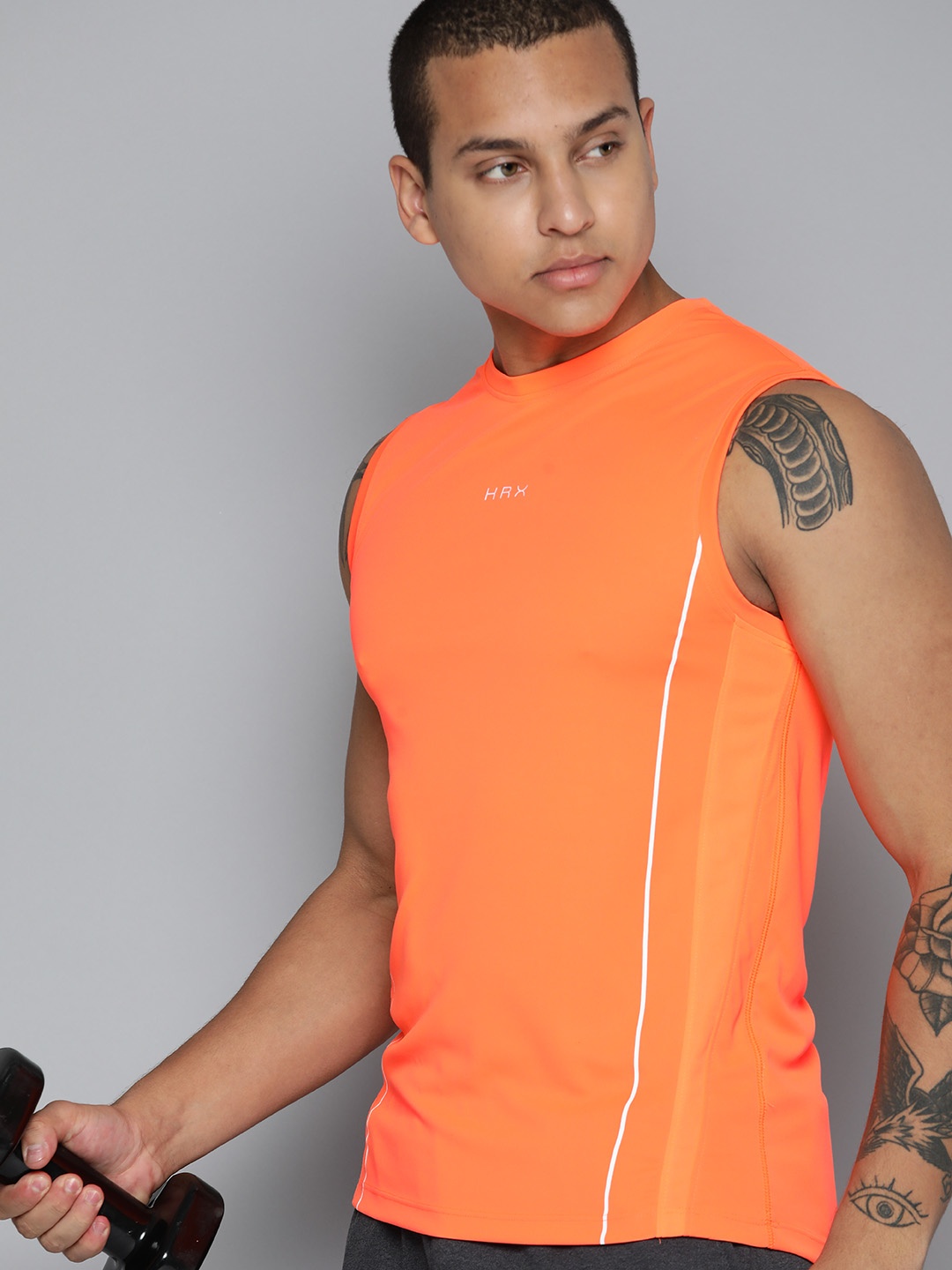 

HRX by Hrithik Roshan Men Rapid-Dry Training T-shirt, Orange