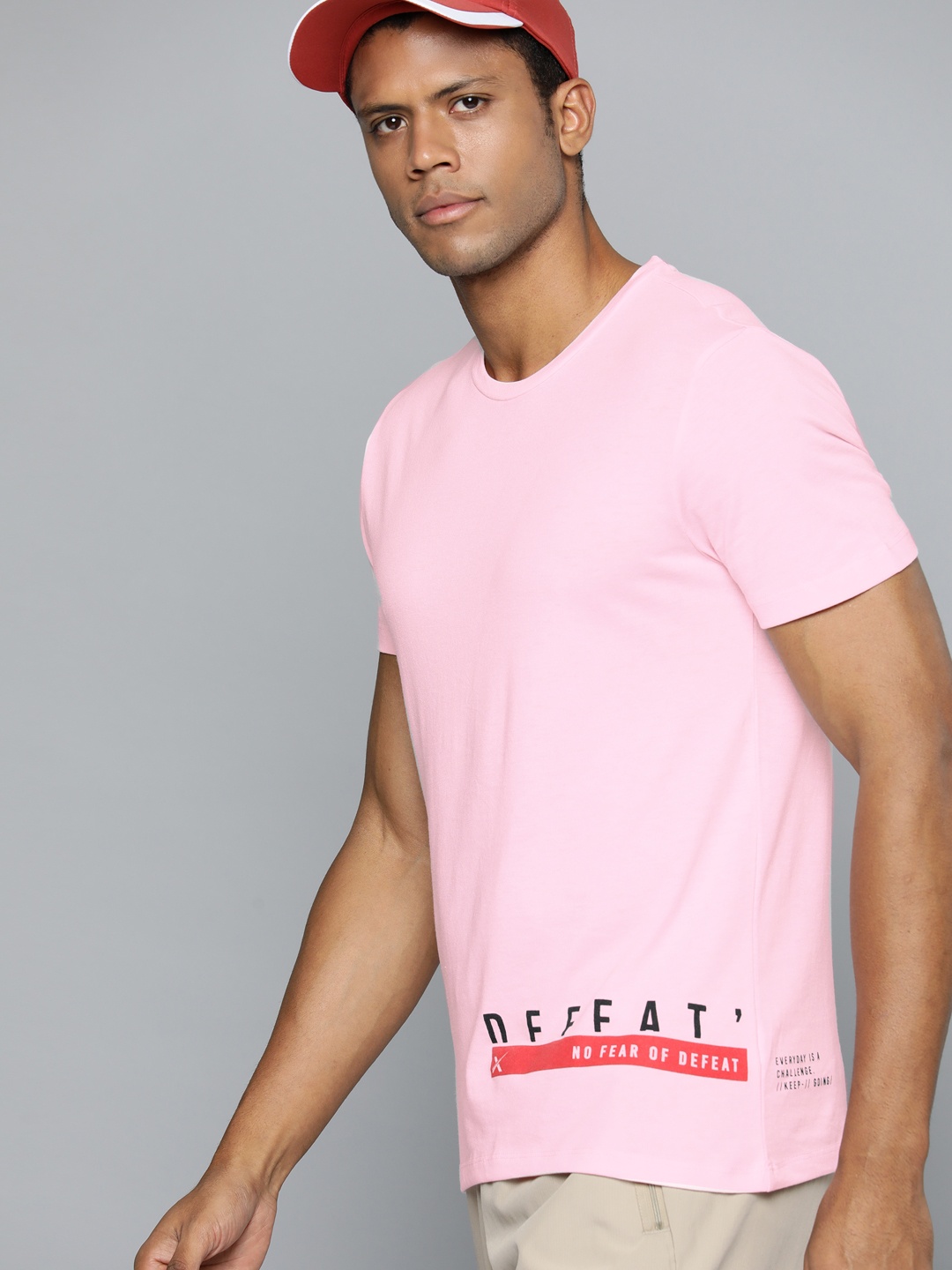 

HRX by Hrithik Roshan Typography Printed T-shirt, Pink