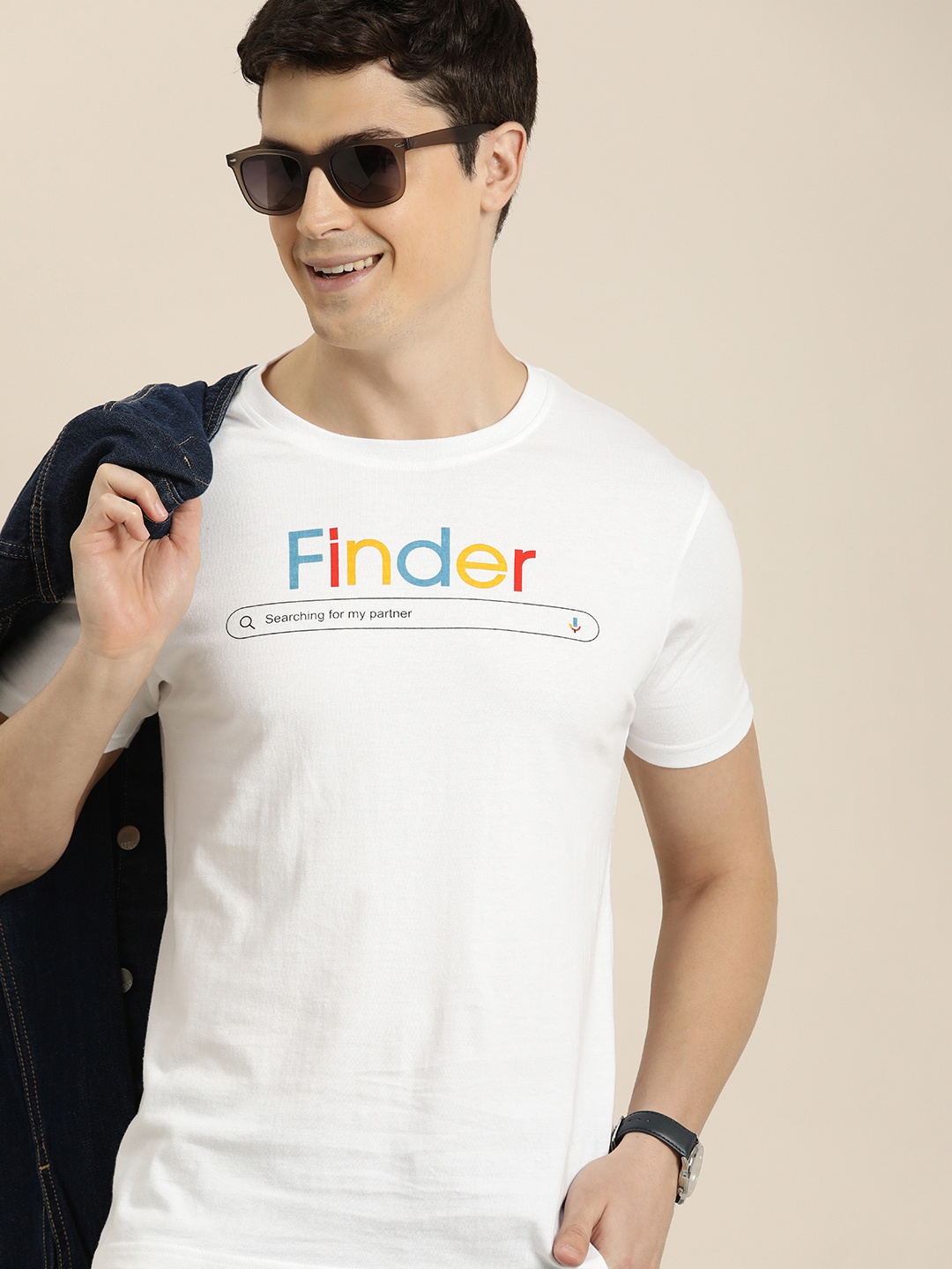 

HERE&NOW Typography Printed Pure Cotton T-shirt, White