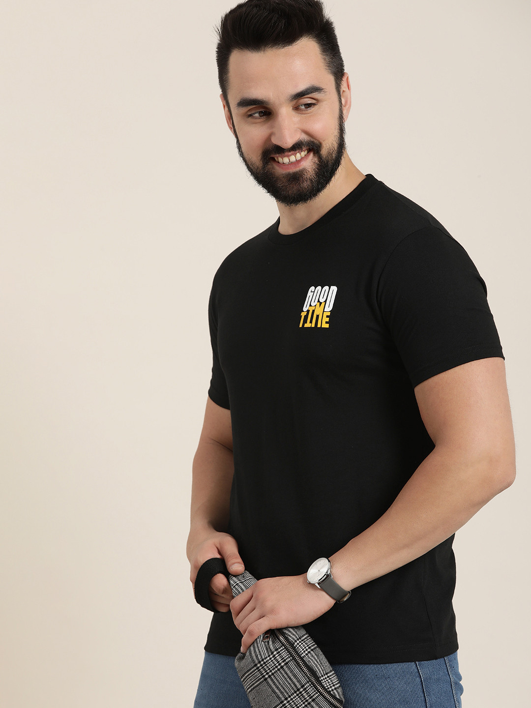 

HERE&NOW Typography Printed T-shirt, Black