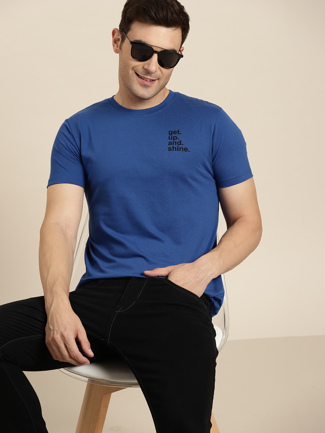 

HERE&NOW Regular Fit Casual T-shirt, Blue