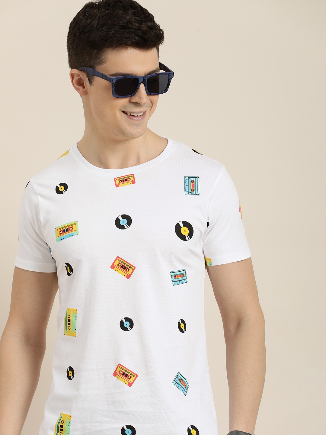 

HERE&NOW Graphic Printed Pure Cotton T-shirt, White