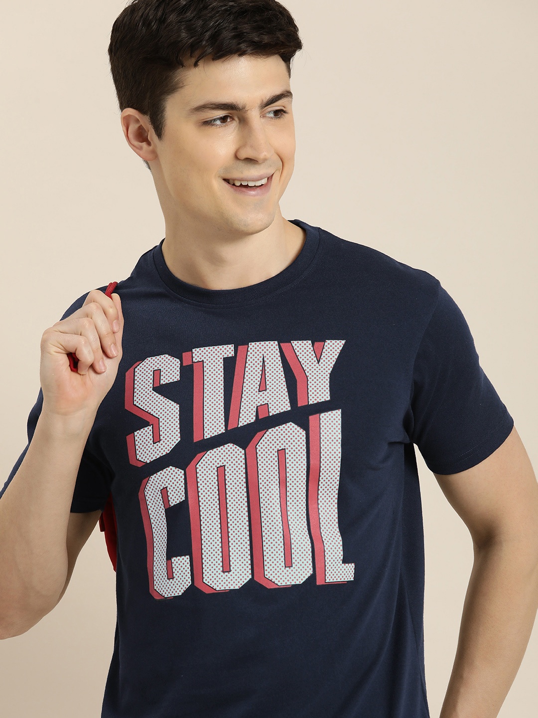 

HERE&NOW Typography Printed T-shirt, Navy blue