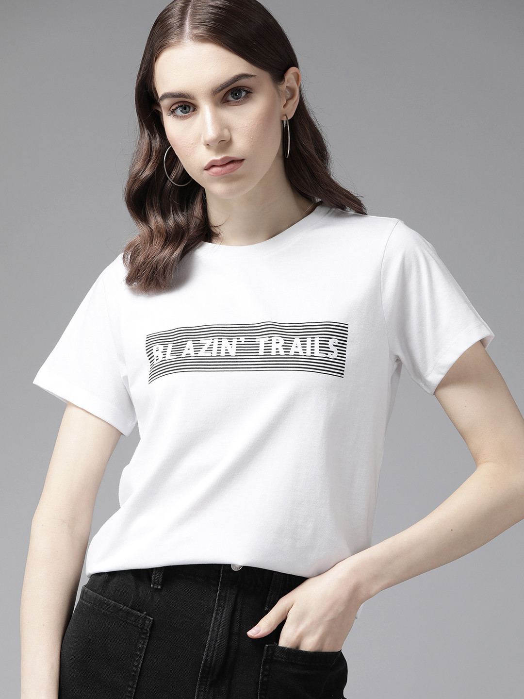 

The Roadster Lifestyle Co. Typography Printed Pure Cotton T-shirt, White